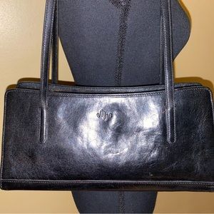 MONSAC BLACK LEATHER HANDBAG